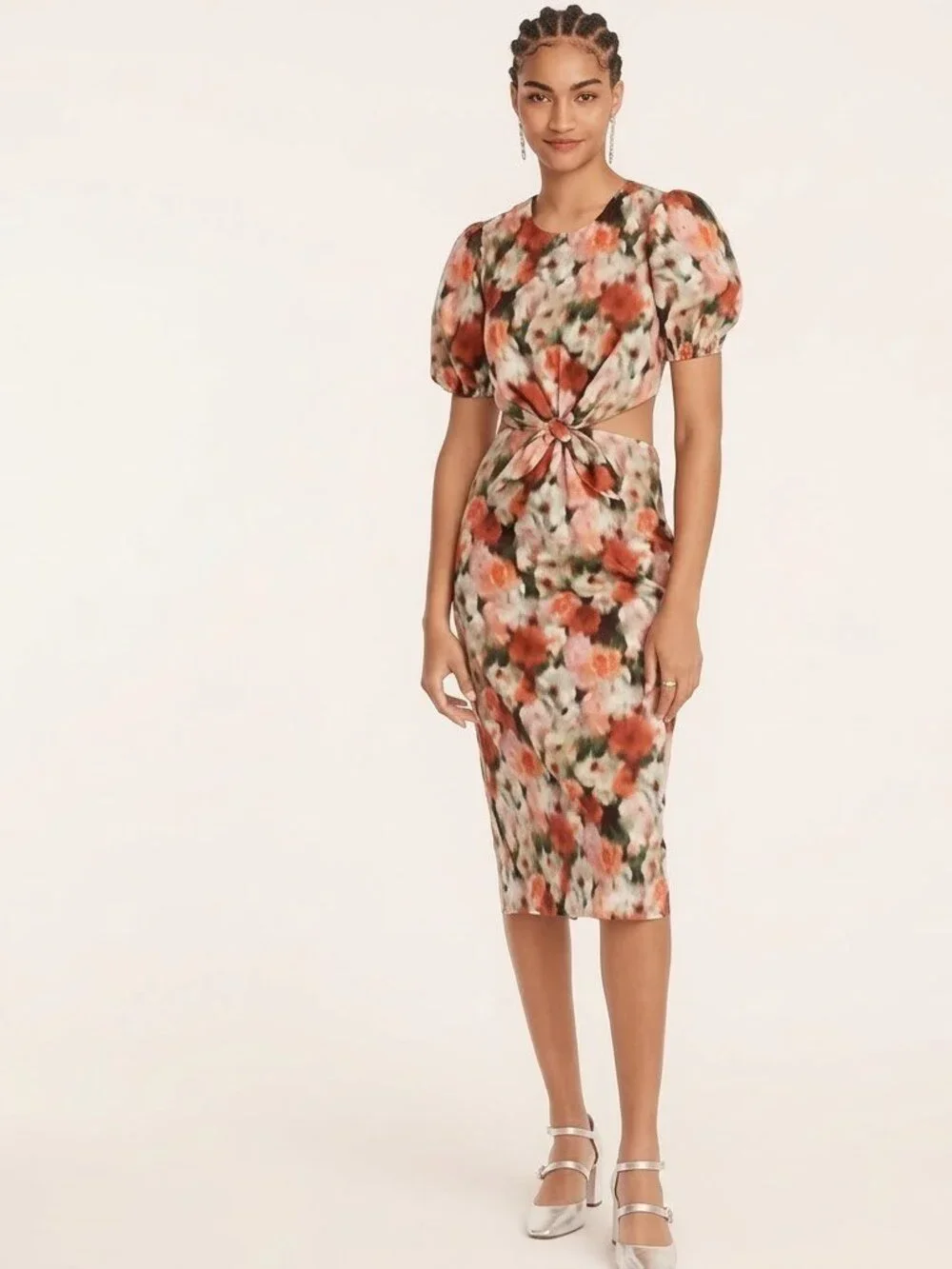NWT J.Crew Cutout Dress in Red Multi Liberty® Hazy Days Floral 12